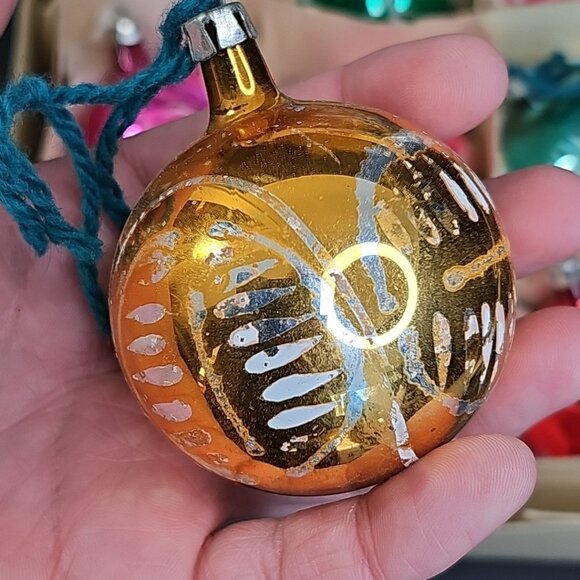 Christmas Ornament Baubles Vintage 9pcs Mercury Glass Poland 2.3" X 2.7" Round - Picture 10 of 16